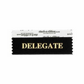 Delegate Black Award Ribbon w/ Gold Print (4"x1 5/8")